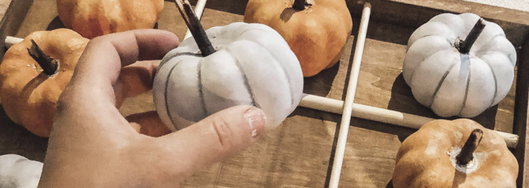 Coffee Table Pumpkin Tic Tac Toe