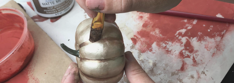 DIY Matte Metallic-Painted Fall Decor