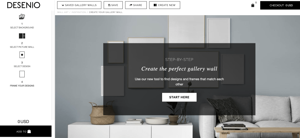 desenio gallery wall tool function online interactive display