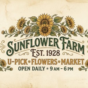 Free Vintage Sunflower Farm Sign Printable | Rustic Farmhouse Wall Art
